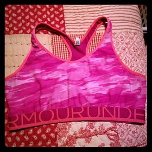 Womens pink under armour bra